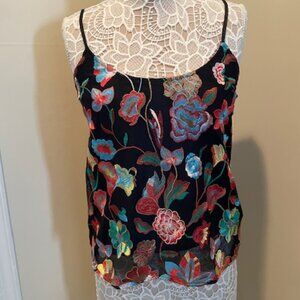 Elegant Cynthia Rowley Med Black Multi Top